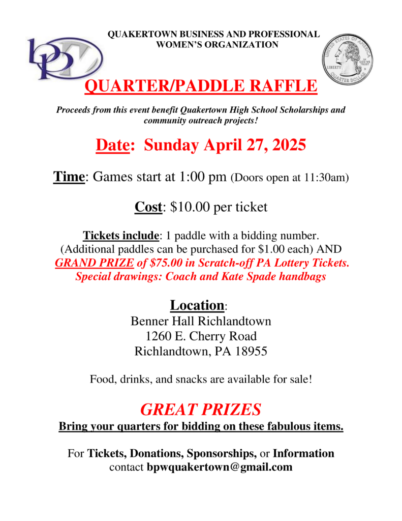 Quarter Paddle Raffle 